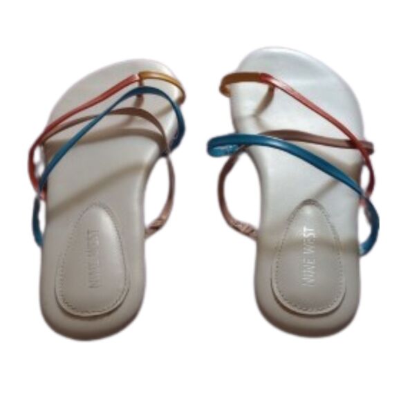 Nine West Women's Size 8.5 Strappy Slip On Sandals - Picture 2 of 5